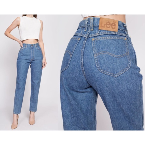 80s Lee‎ Riders High Waisted Mom Jeans - Small, 26"